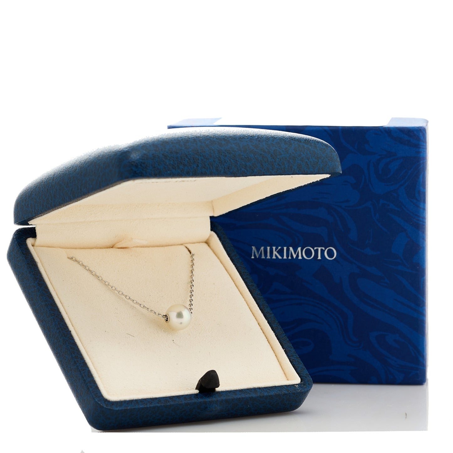 18K White Gold Akoya Pearl 8mm Single Pendant Necklace