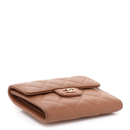 Chanel Lambskin Quilted Compact Flap Wallet Beige 4 of 14