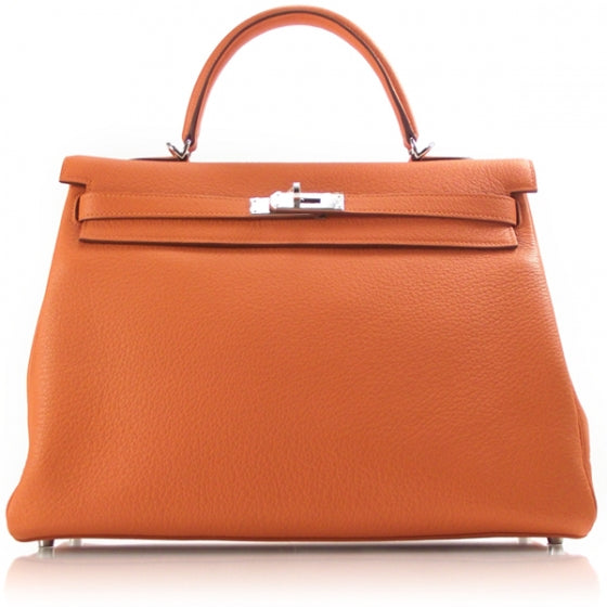 Togo Kelly 35 Orange Bag