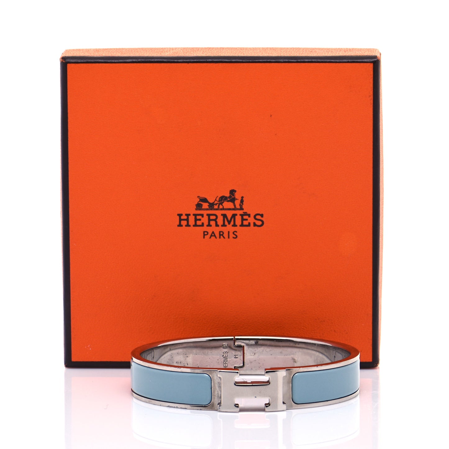Enamel Narrow Clic Clac H Bracelet GM Blue