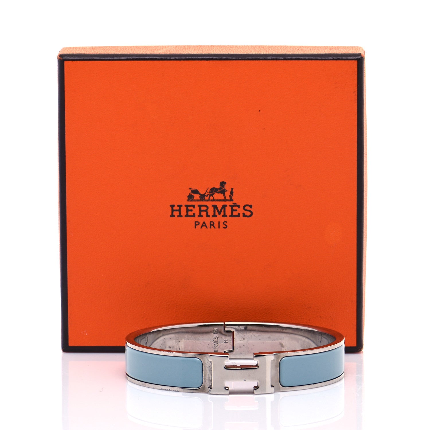 Hermes Enamel Narrow Clic Clac H Bracelet GM Blue 7 of 7