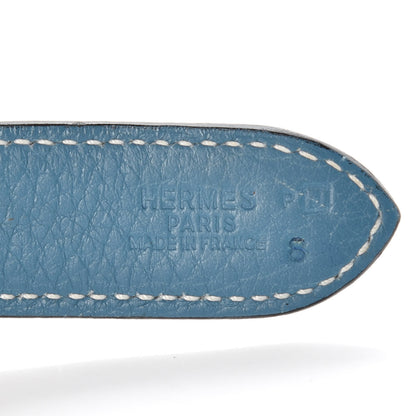 Hermes Taurillon Clemence Trim II 35 Shoulder Bag Blue Jean 6 of 15