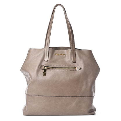 Miu Miu Vitello New Calfskin Shopping Tote Pietra 1 of 12