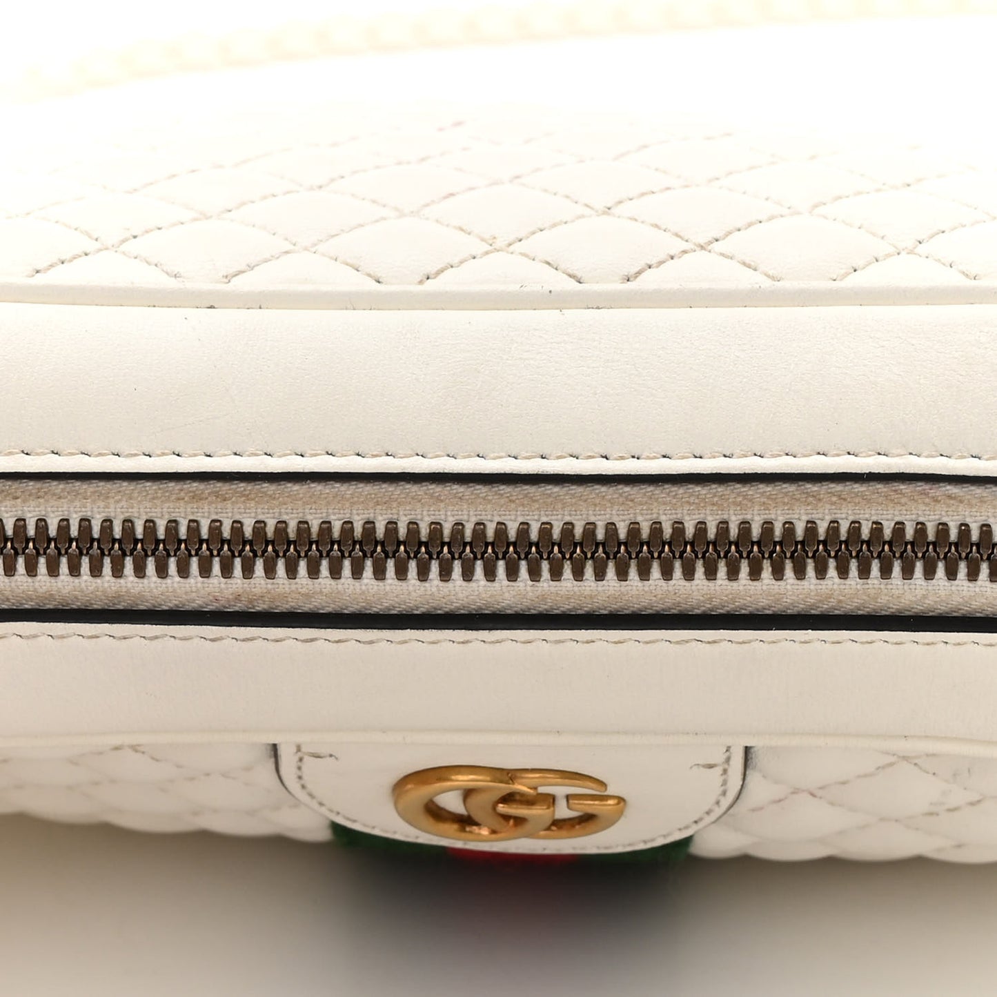 Nappa Web Trapuntata Small GG Shoulder Bag White