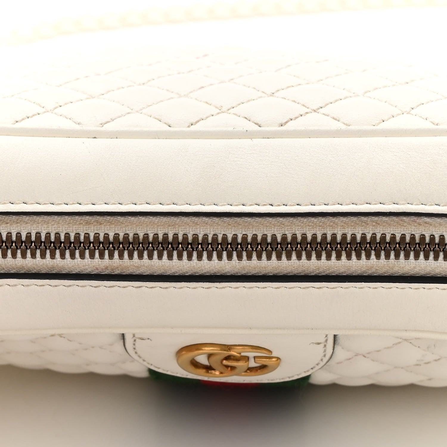 Gucci Nappa Web Trapuntata Small GG Shoulder Bag White 17 of 17