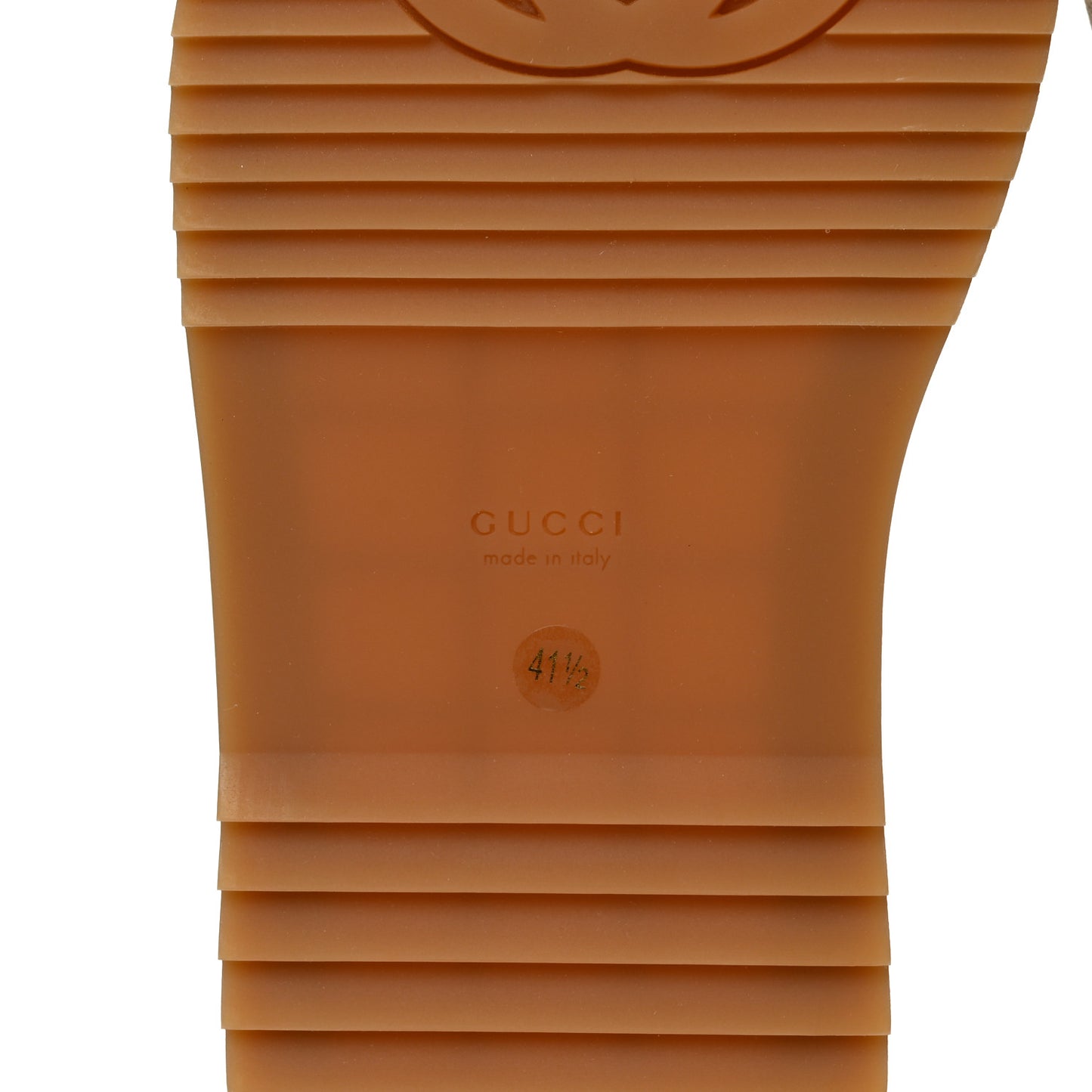 Monogram Jumbo GG Platform Slide Wedge Sandals 41.5 Camel Ebony