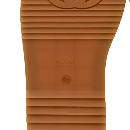 Gucci Monogram Jumbo GG Platform Slide Wedge Sandals 41.5 Camel Ebony 6 of 9