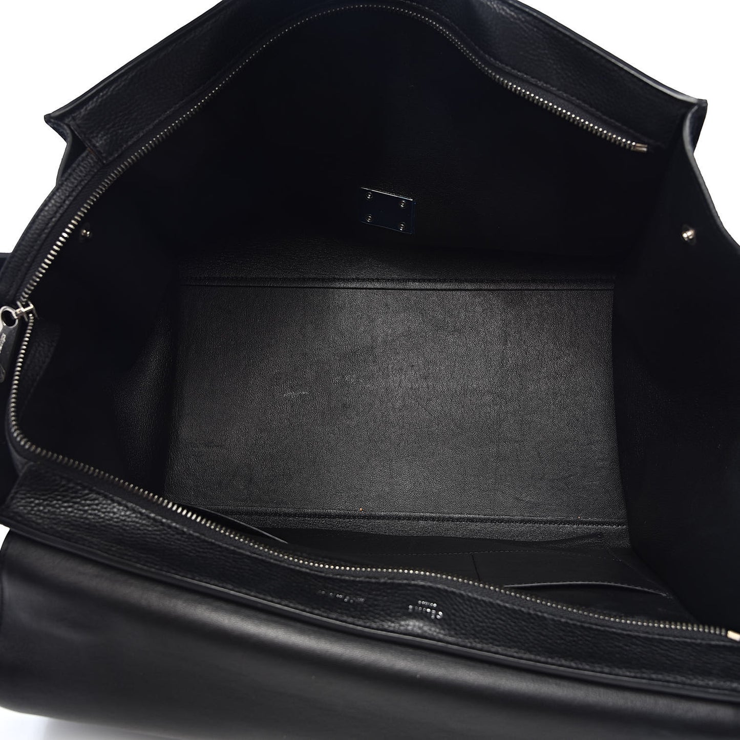 Drummed Calfskin Suede Large Trapeze Black