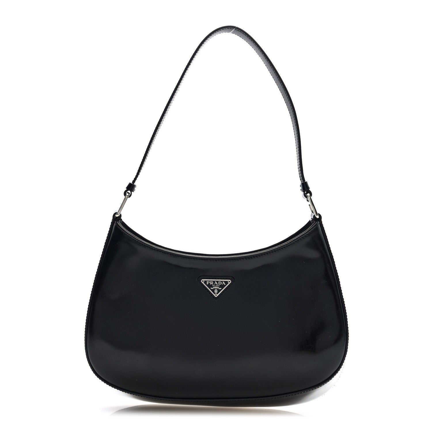 Prada Spazzolato Cleo Shoulder Bag Black 1 of 9
