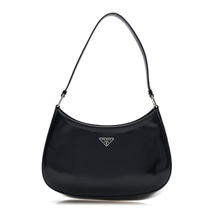 Prada Spazzolato Cleo Shoulder Bag Black 1 of 9