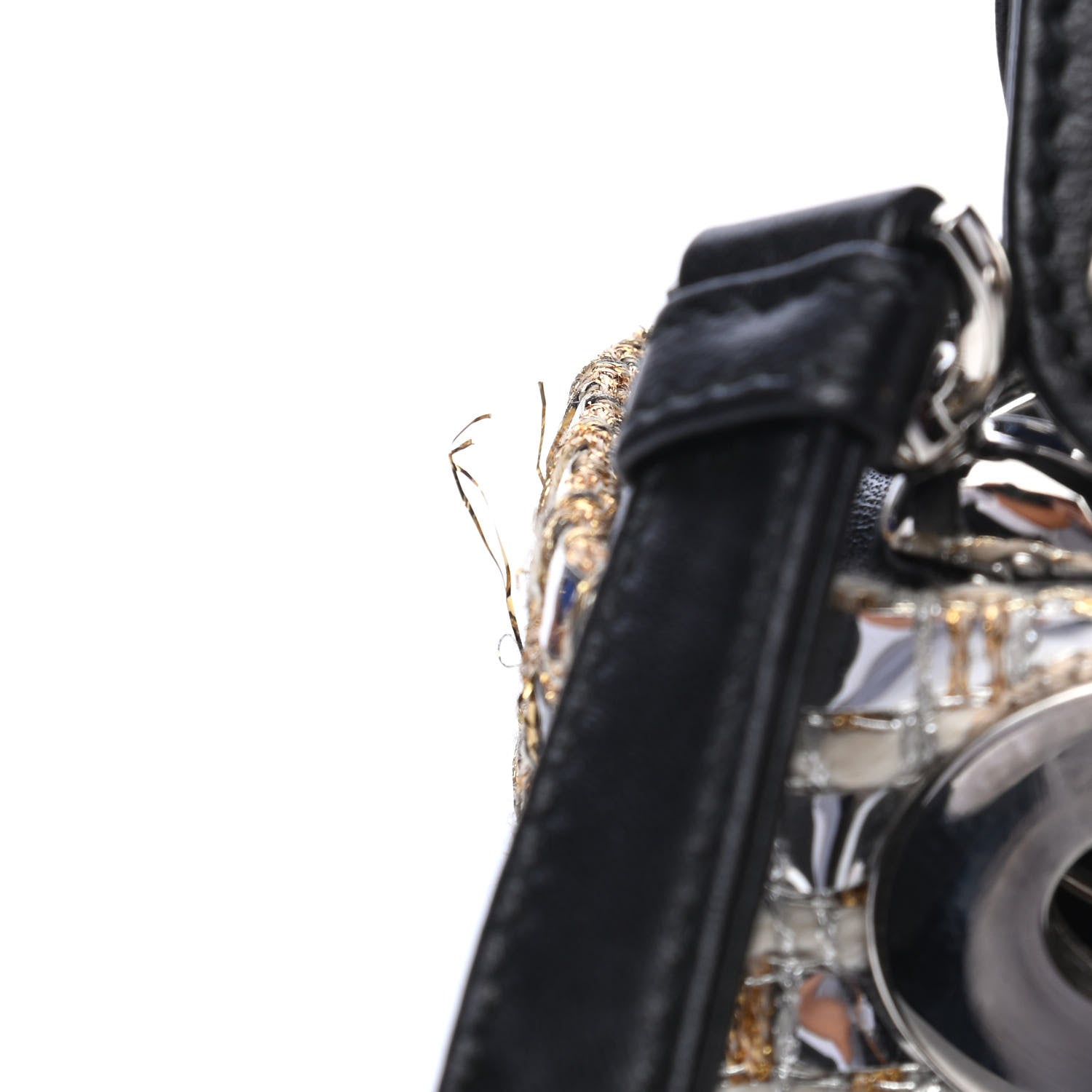 Christian Dior Metallic Tweed Small Lady Dior Silver Gold 5 of 5