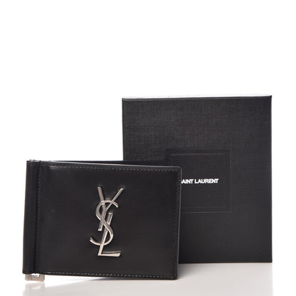 Saint Laurent Calfskin Bill Clip Card Case Black 8 of 8