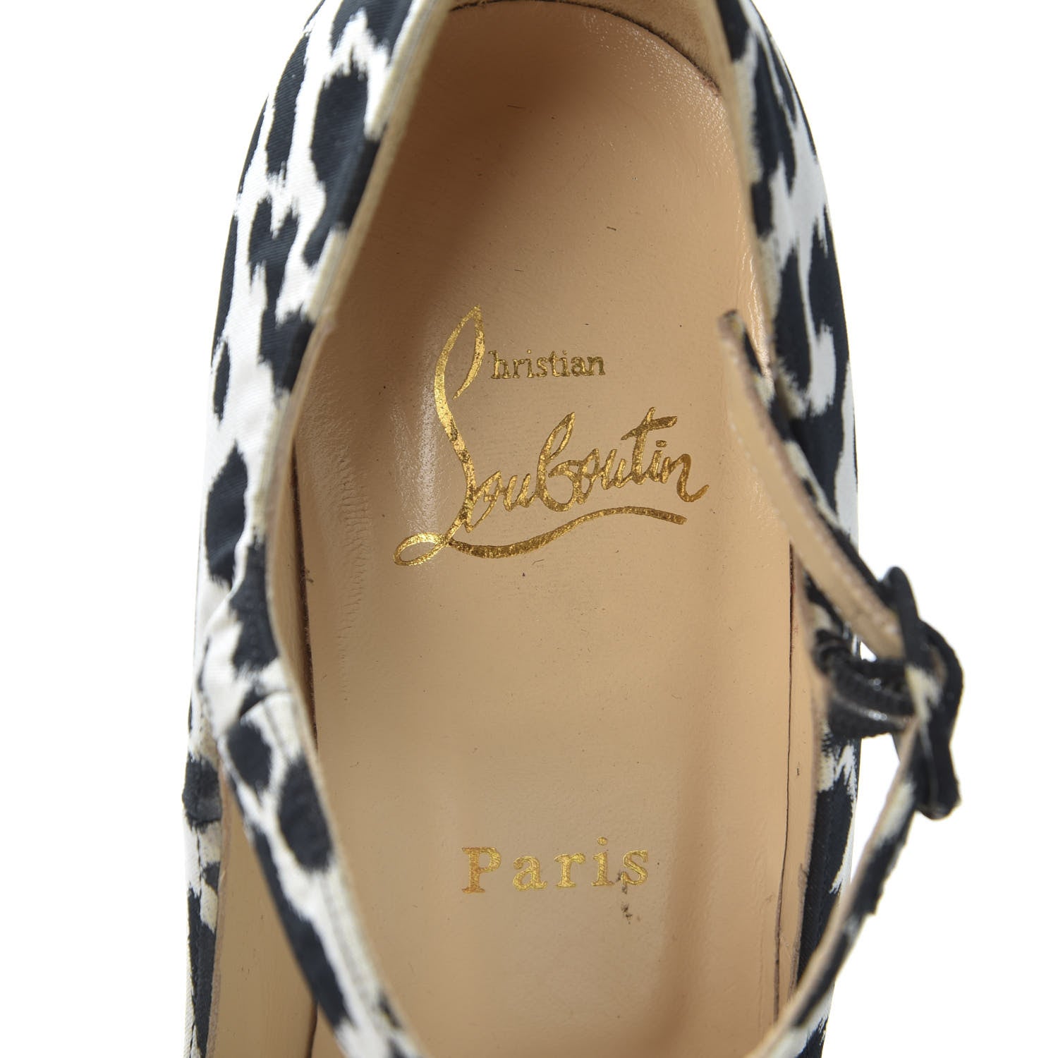 Christian Louboutin Tissu Leopardino Lady Daf 160 Pumps 39 Black White 7 of 10