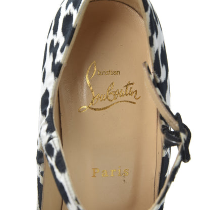 Christian Louboutin Tissu Leopardino Lady Daf 160 Pumps 39 Black White 7 of 10