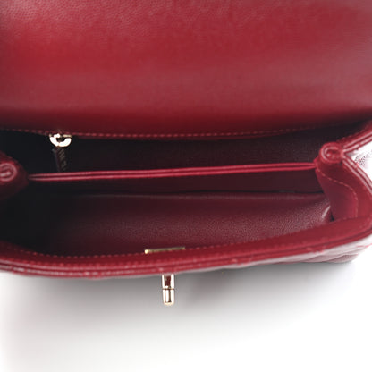 Chanel Caviar Lizard Embossed Quilted Mini Coco Handle Flap Burgundy 5 of 9