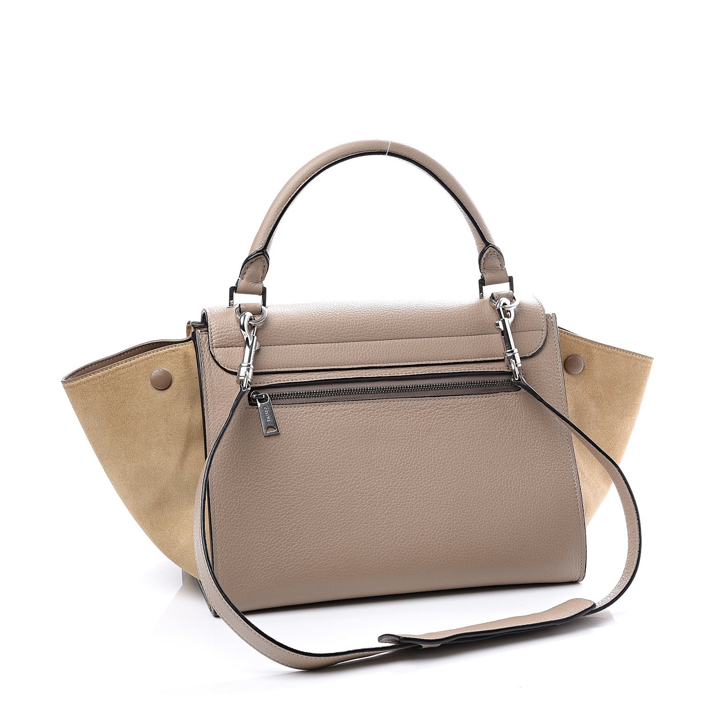 Drummed Calfskin Suede Medium Trapeze Dune