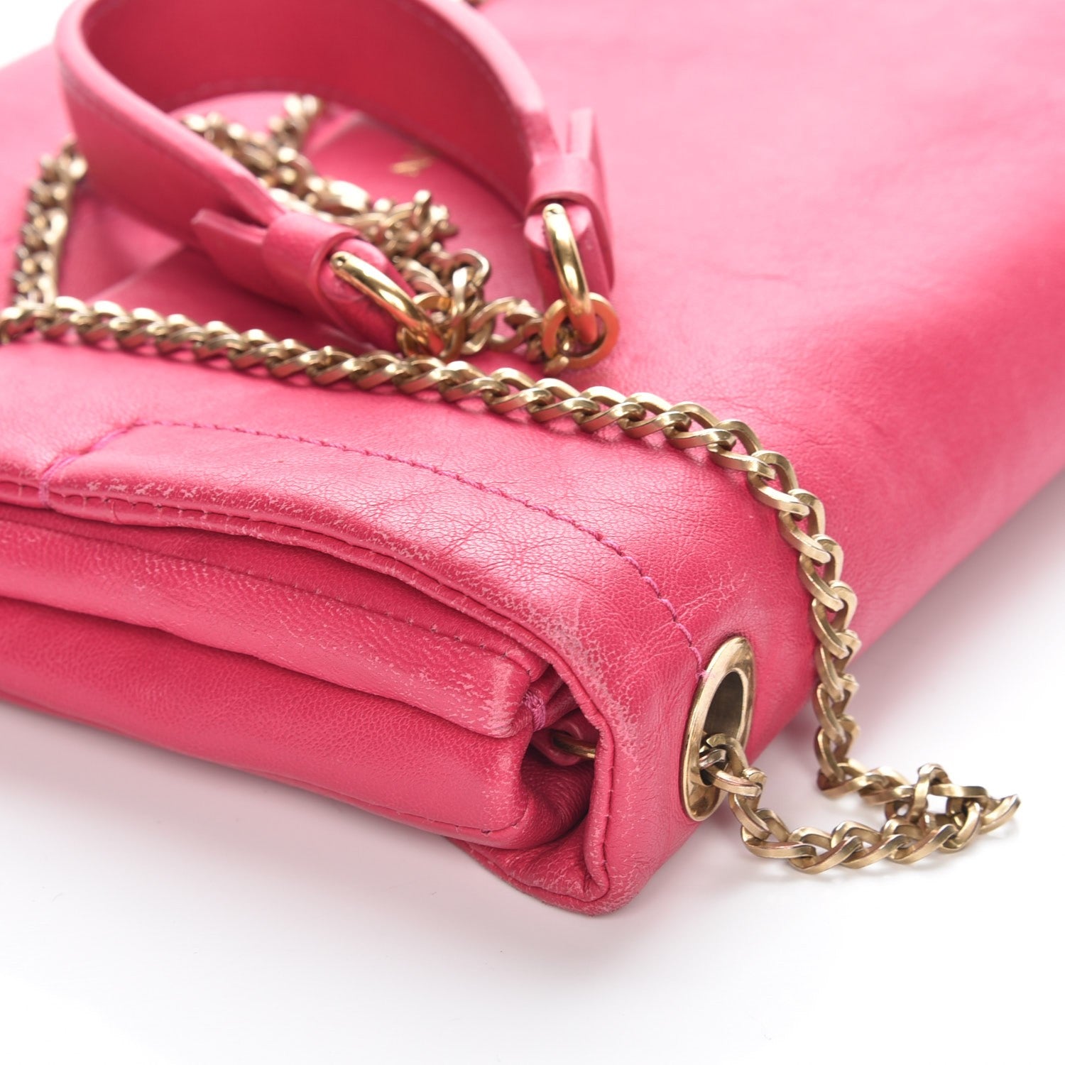 Lanvin Lambskin Quilted Mini Sugar Flap Shoulder Bag Fuchsia 10 of 12