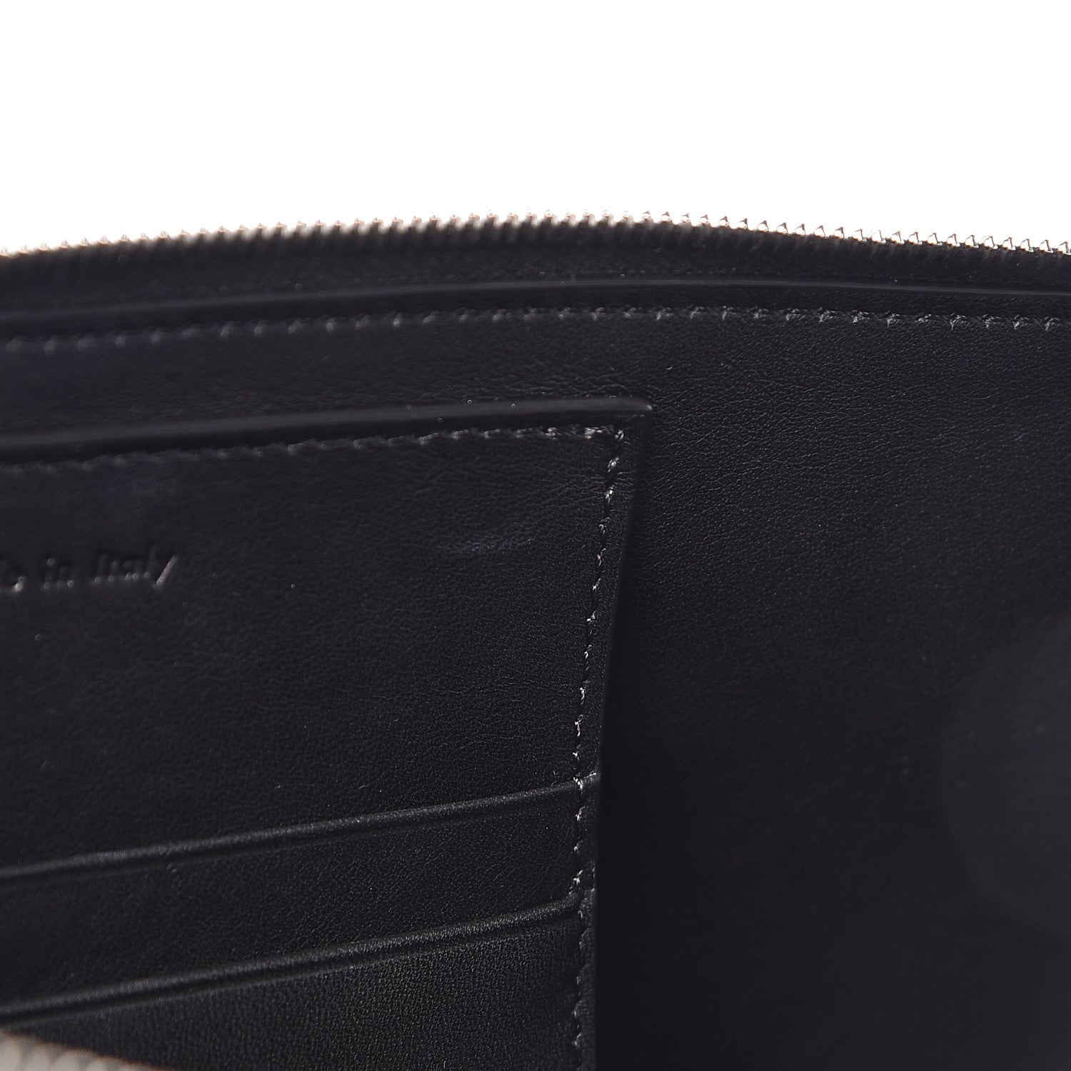 Celine Laminated Lambskin Bi-Color Solo Clutch Pouch Black Silver 10 of 12