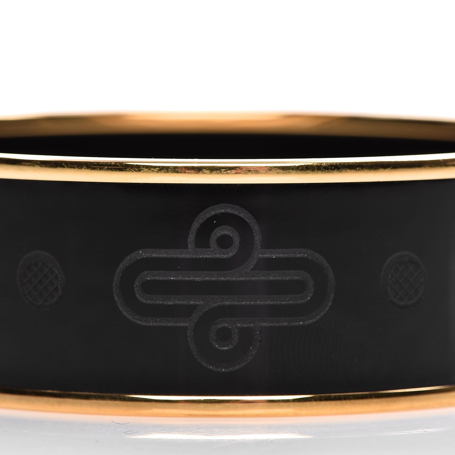 Enamel Wide Printed Sellier Bracelet 70 Black