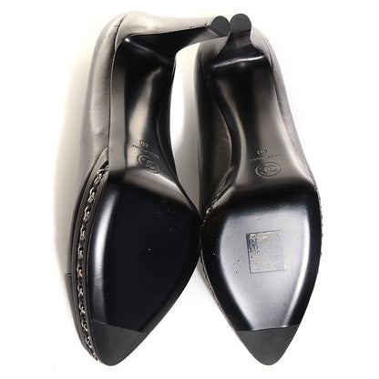 Chanel Lambskin Platform Chain Pumps Black 40 5 of 8