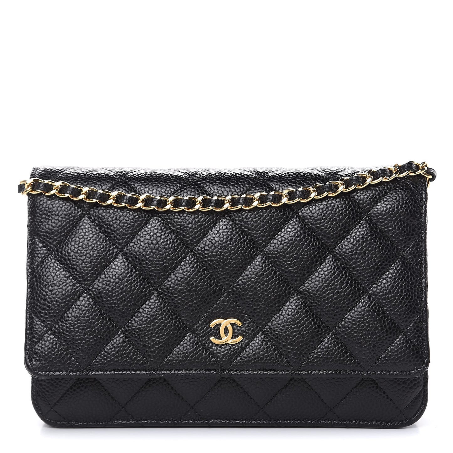 Caviar Quilted Wallet On Chain WOC Black