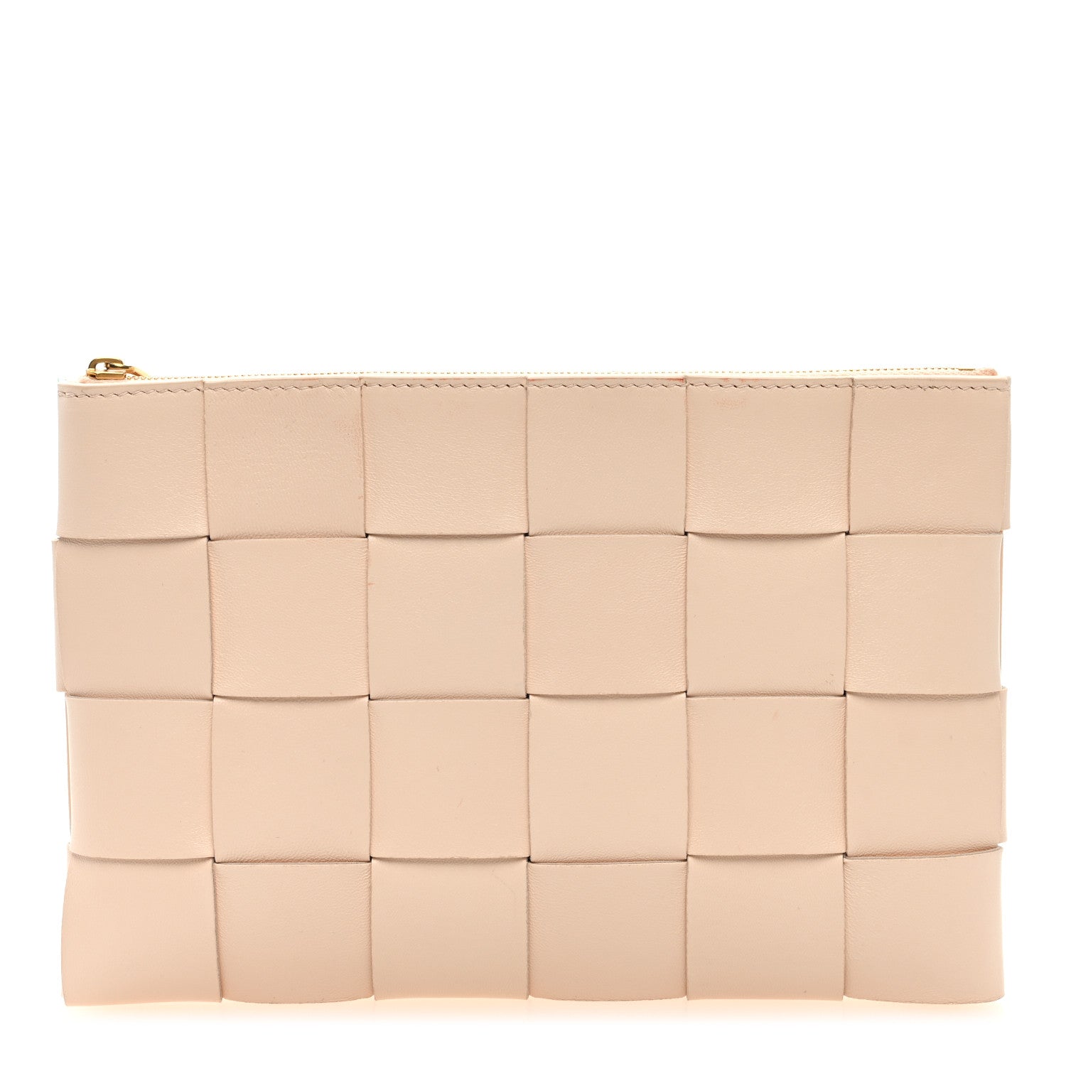 Bottega Veneta Nappa Maxi Intrecciato Small Cassette Flat Zip Pouch Melon Washed 1 of 6