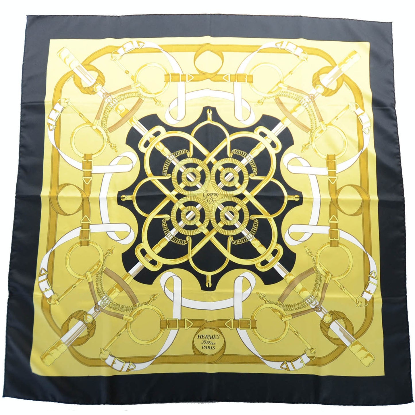 Silk Eperon D Or Scarf 90 Black Gold