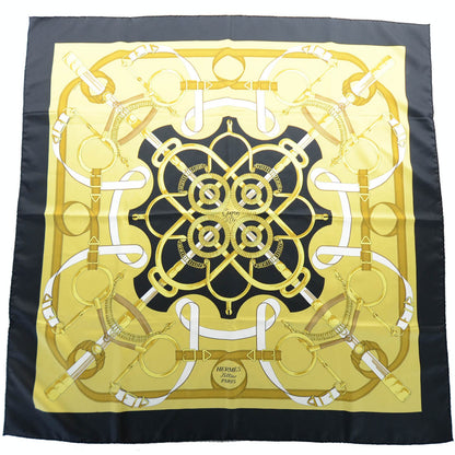 Hermes Silk Eperon D Or Scarf 90 Black Gold 1 of 4
