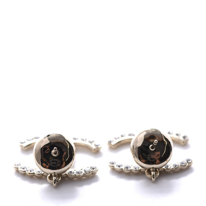 Chanel Crystal Pearl Bow-tiful CC Drop Earrings Gold 3 of 7