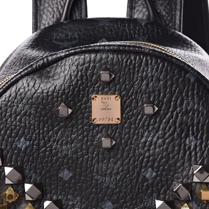 MCM Visetos Studded Medium Stark M Backpack Black 9 of 9
