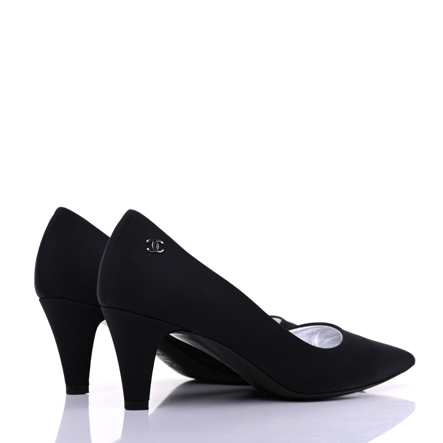 Chanel Satin Pumps 37.5 Black 4 of 13