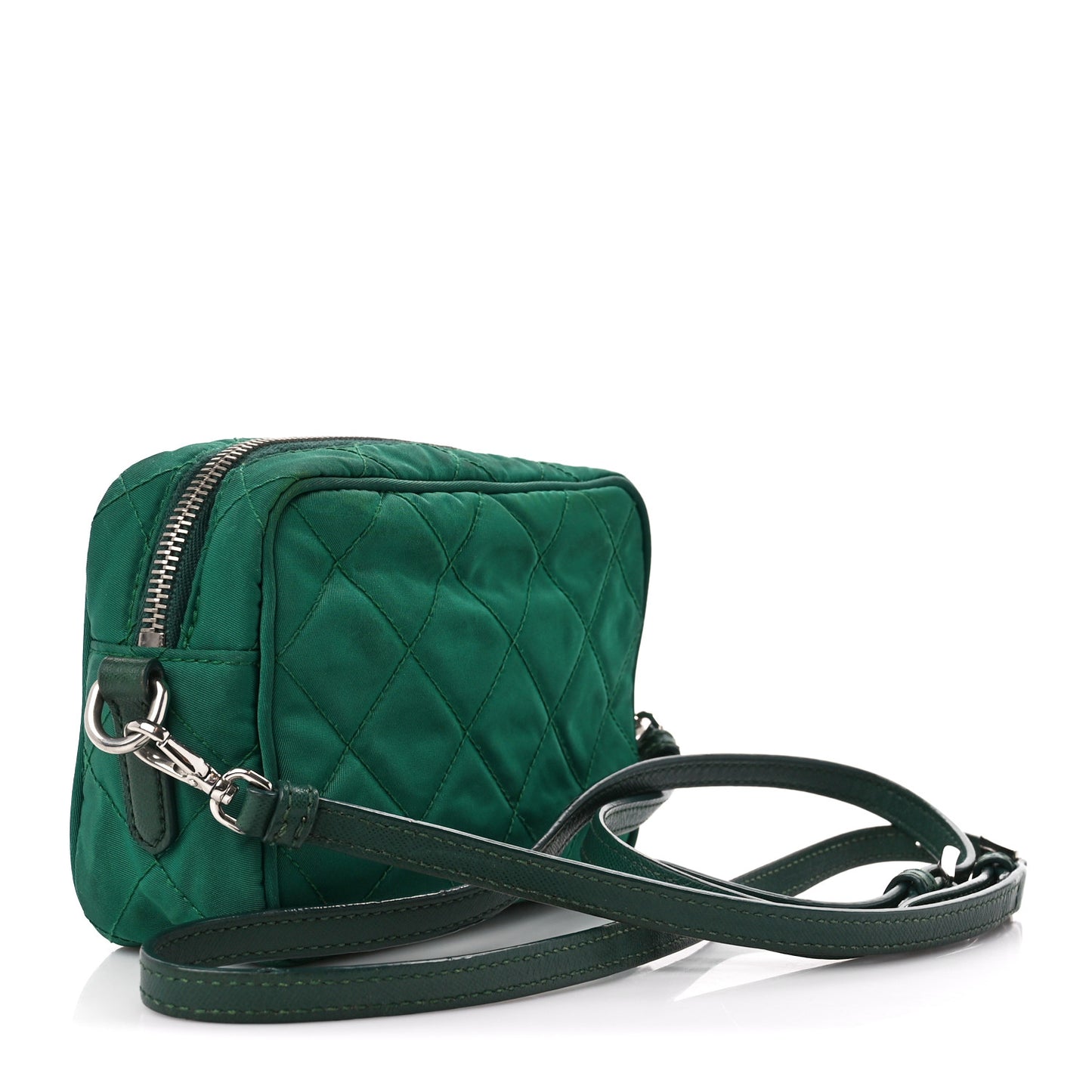 Nylon Tessuto Impuntu Quilted Crossbody Bag Oleandro