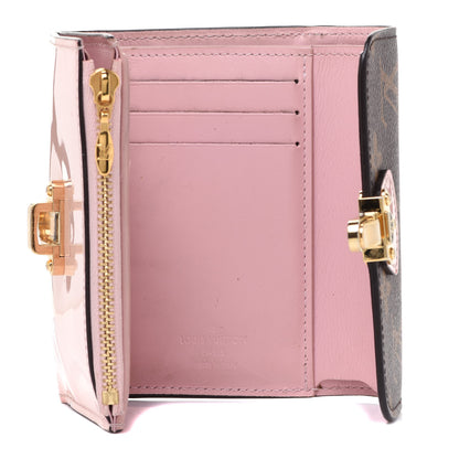 Louis Vuitton Patent Calfskin Monogram Cherrywood Compact Wallet Rose Ballerine 1 of 9