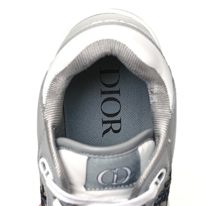 Christian Dior Smooth Calfskin Jacquard Oblique Mens B27 Low Top Sneakers 39 Beige Blue 6 of 10