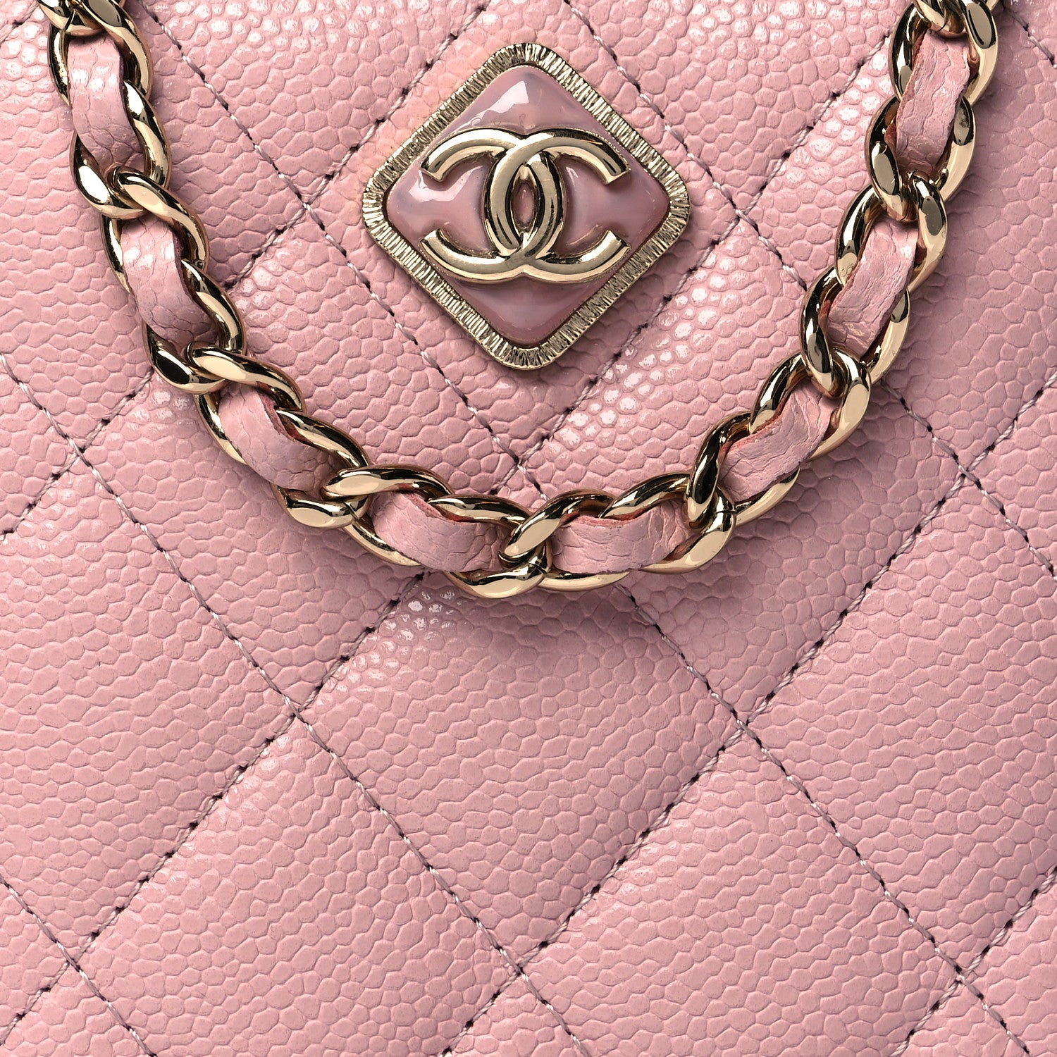 Chanel Caviar Quilted Clutch With Chain Light Pink 7 of 10