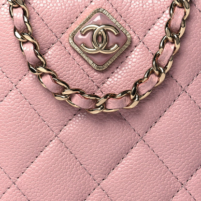 Chanel Caviar Quilted Clutch With Chain Light Pink 7 of 10