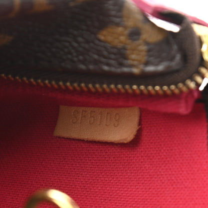 Louis Vuitton Monogram 2019 Christmas Animation Mini Courchevel Pochette Accessories Fuchsia 7 of 7