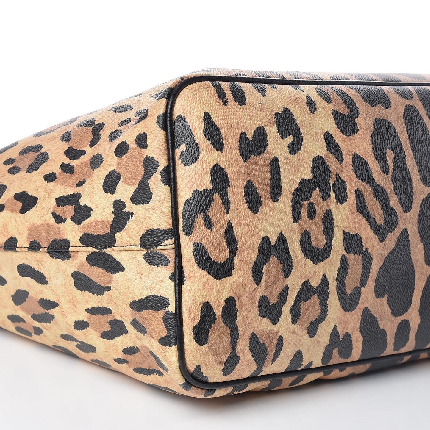 Textured Coated Canvas Leopard Print Large Antigona Tote