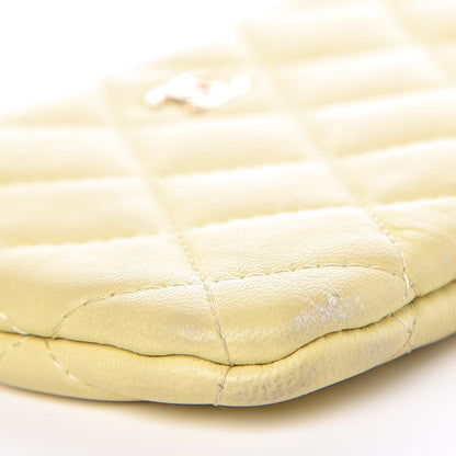 Chanel Lambskin Quilted Small Cosmetic Case Yellow 10 of 16
