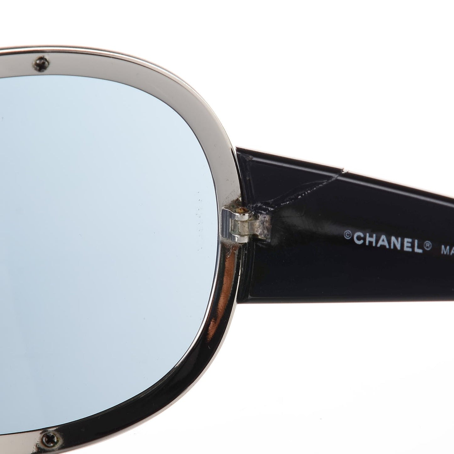 Shield Crystal CC Logo Sunglasses 4148 B Black