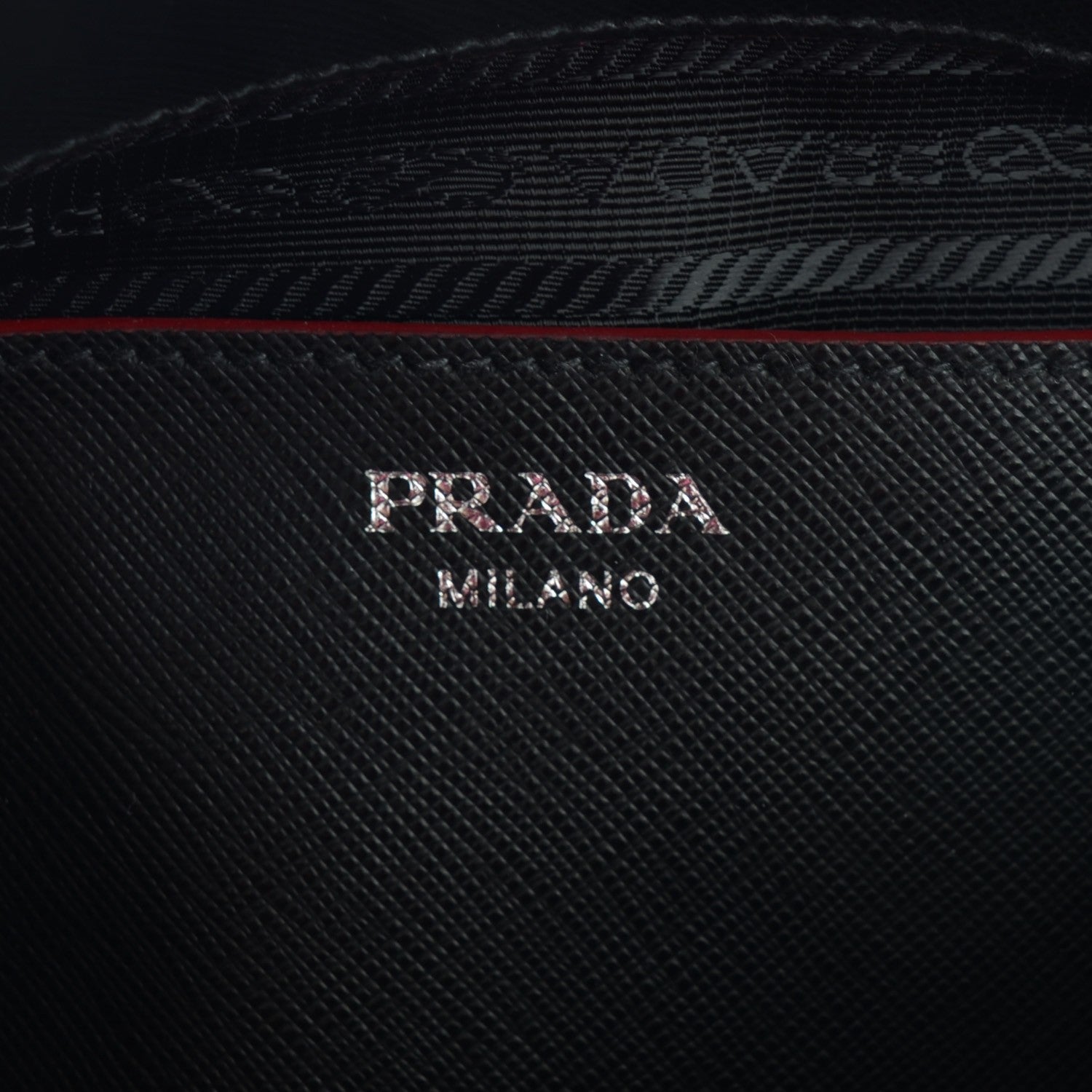 Prada Saffiano Lux Promenade Backpack Black Rosso 6 of 8