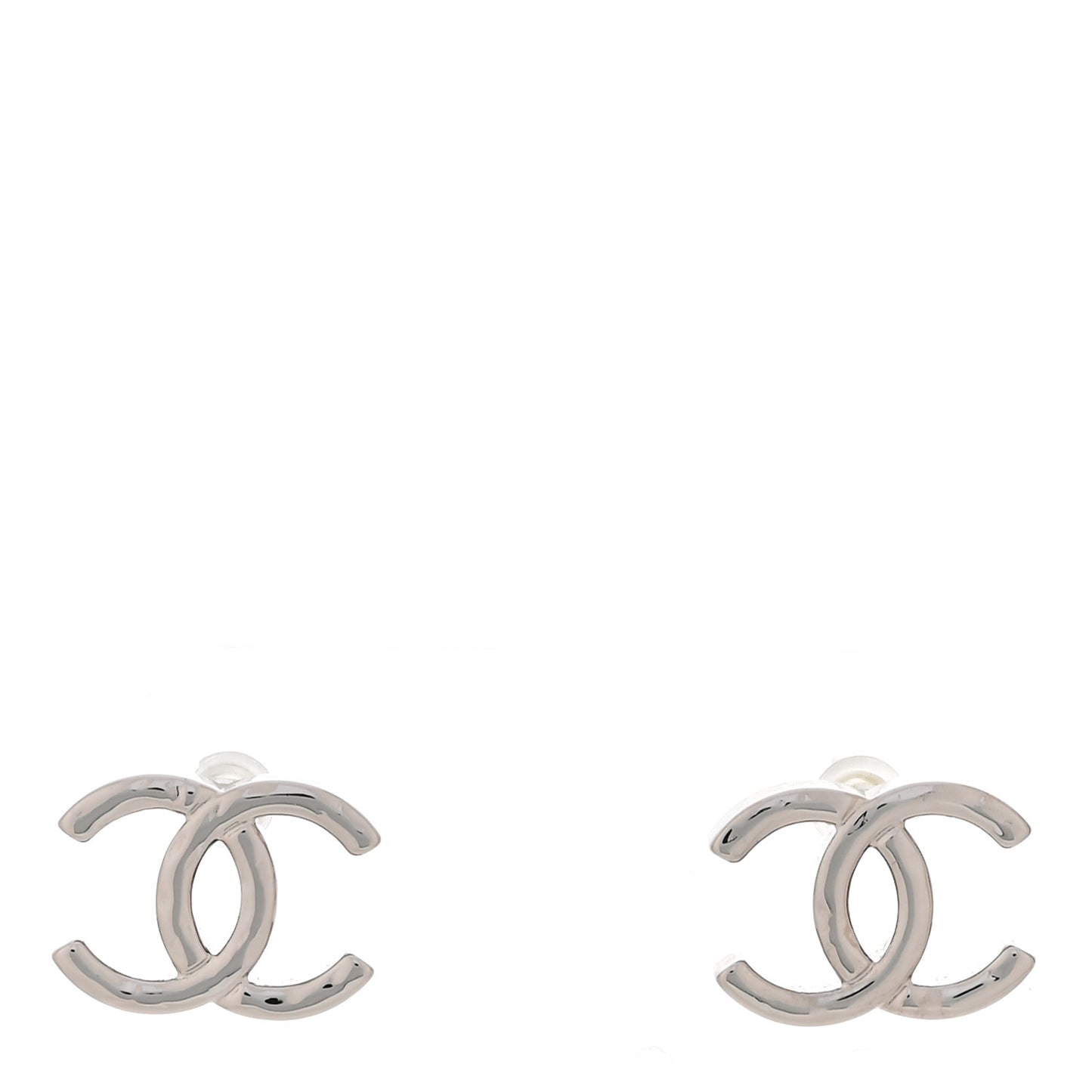 Metal CC Earrings Silver