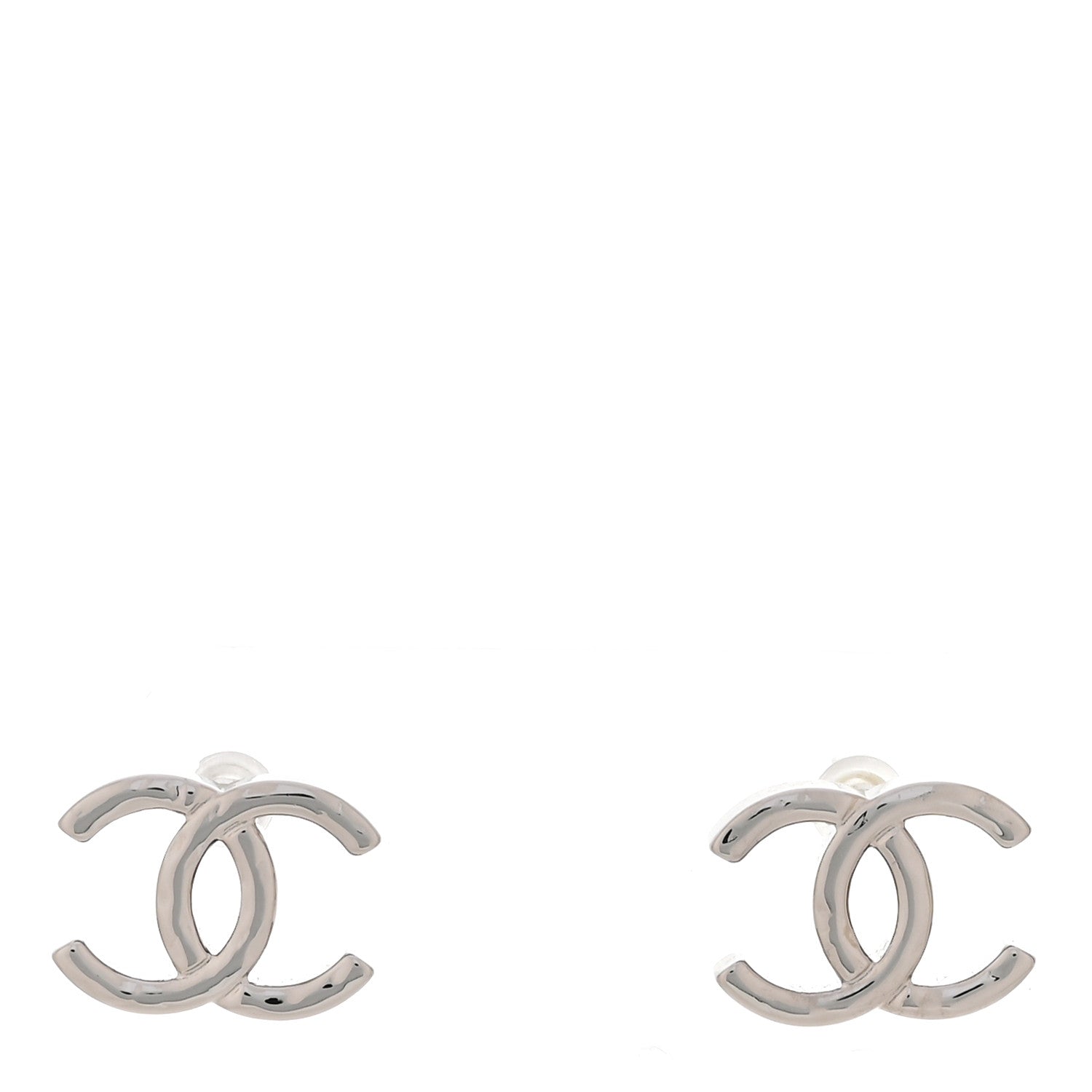 Chanel Metal CC Earrings Silver 1 of 5