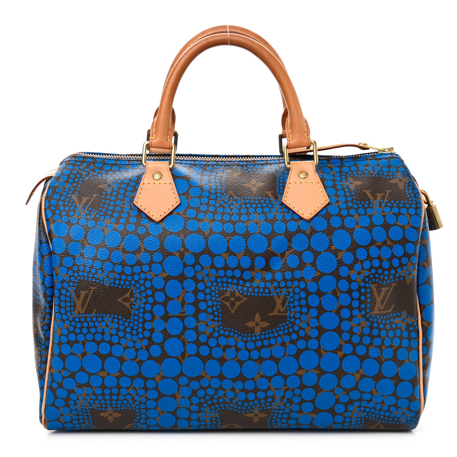 LOUIS VUITTON Monogram Kusama Town Speedy 30 in the color Blue by FASHIONPHILE