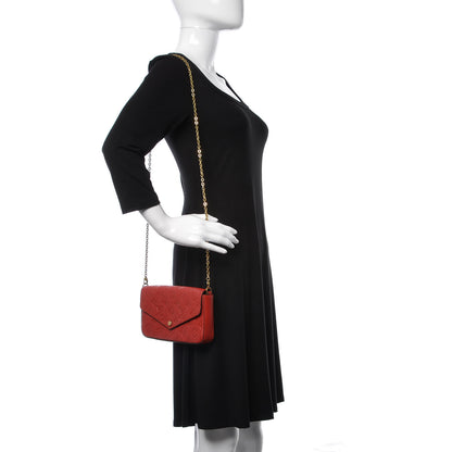 Louis Vuitton Empreinte Pochette Felicie Chain Wallet Cherry 2 of 9
