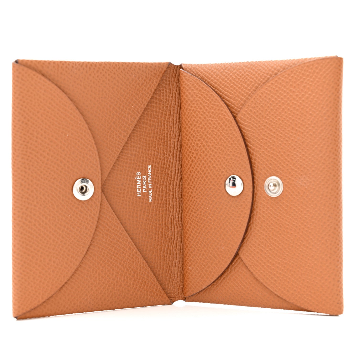 Hermes Epsom Calvi Duo Card Case Gold 5 of 9