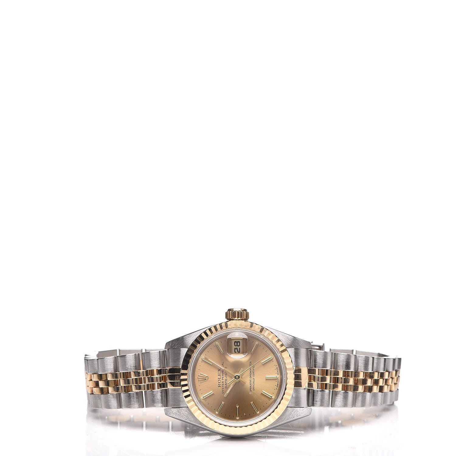 Rolex Stainless Steel 18K Yellow Gold 26mm Oyster Perpetual Datejust Watch Champagne 69173 3 of 7