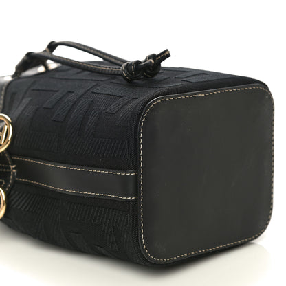 Fendi Canvas Vitello King F is Fendi FF Embroidered Mini Mon Tresor Bucket Bag Black 8 of 9