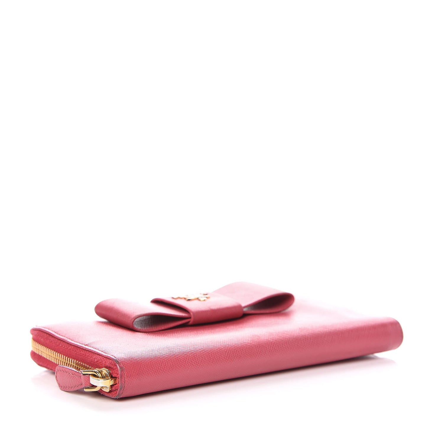 Saffiano Fiocco Bow Zip Around Wallet Peonia
