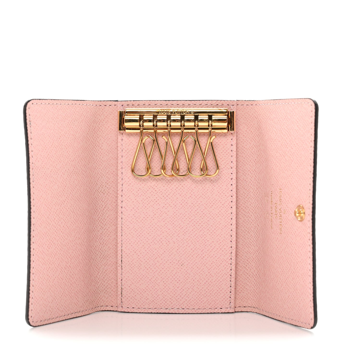 Damier Ebene Multicles 6 Key Holder Rose Ballerine
